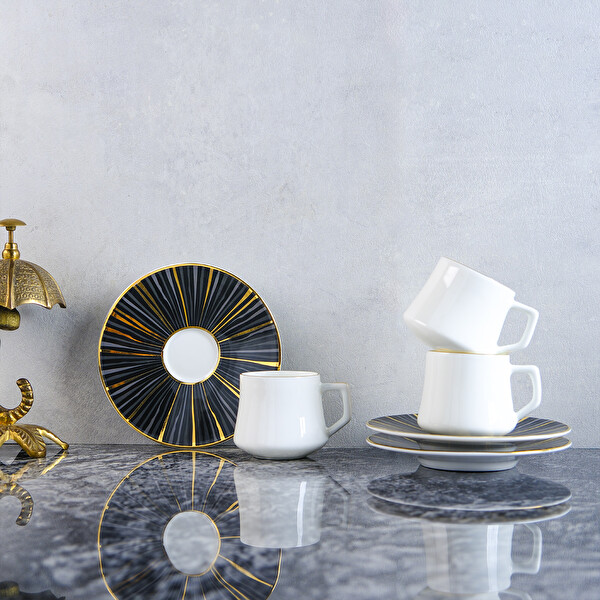 Evaliza Sun Light 6 Kişilik Kahve Fincan Takımı 80 ML