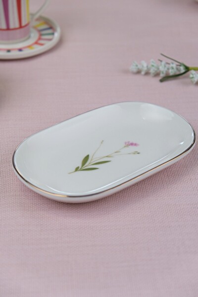 Tabak Evi Porselen Natura Çuha Altın Yaldızlı Oval Kayık Tabak 18x11x2.50 CM 2'li