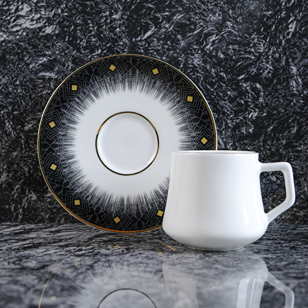 Evaliza Diamond Double 6 Kişilik Kahve Fincan Takımı 130 ML