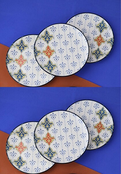 Tabak Evi Porselen Audrey 6 Kişilik Pasta Takımı 20 CM ve Çay Tabak Takımı 12 CM