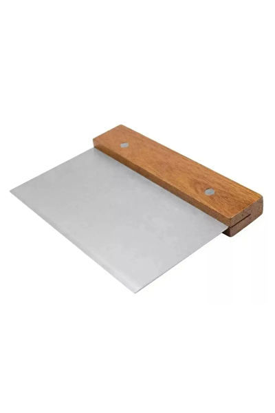 Kitchen Design Lab Paslanmaz Çelik Ahşap Saplı Hamur Pasta Börek Şekillendirici Kesici Spatula 3’lü Set