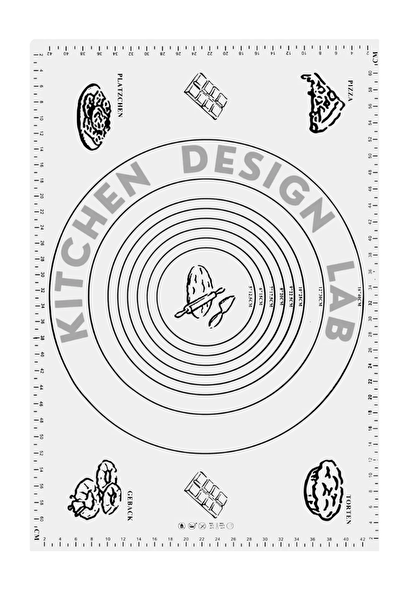 Kitchen Design Lab Beyaz Silikon Hamur Açma Matı 45 X 65 CM 28 CM Pizza Tepsisi Ve Ahşap Saplı Hamur ve Pizza Kesici