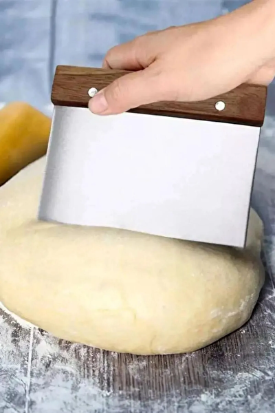 itchen Design Lab Beyaz Silikon Hamur Açma Matı 45 X 65 CM 36 CM Pizza Tepsisi Ve Ahşap Saplı Hamur ve Pizza Kesici