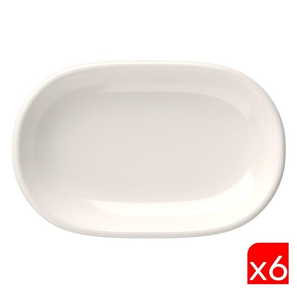 Tabak Evi Porselen Magnus Oval Kayık Tabak 18x11x2.5 CM 6'lı