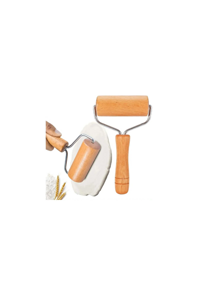 Kitchen Design Lab Gri Silikon Hamur Açma Matı 45 CM X 65 CM 28 CM Pizza Tepsisi ve Ahşap Saplı Hamur Açıcı