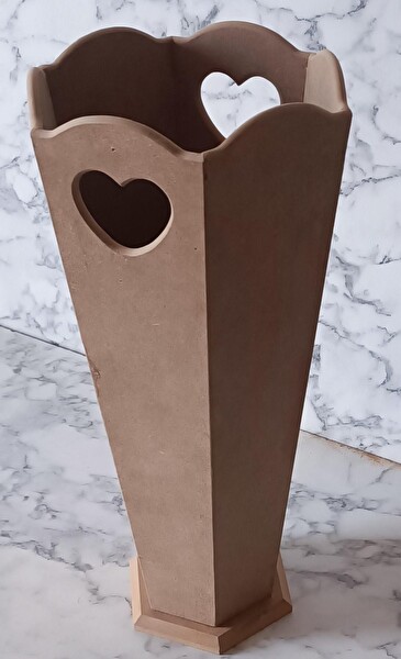 Bengi Ticaret Hobi Adn 90187 Ahşap Mdf Ham Şemsiyelik Vazosu Büyük Model Kutuda Sevk El Yapım