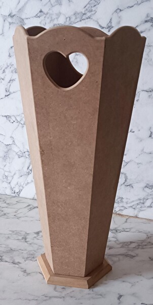 Bengi Ticaret Hobi Adn 90187 Ahşap Mdf Ham Şemsiyelik Vazosu Büyük Model Kutuda Sevk El Yapım