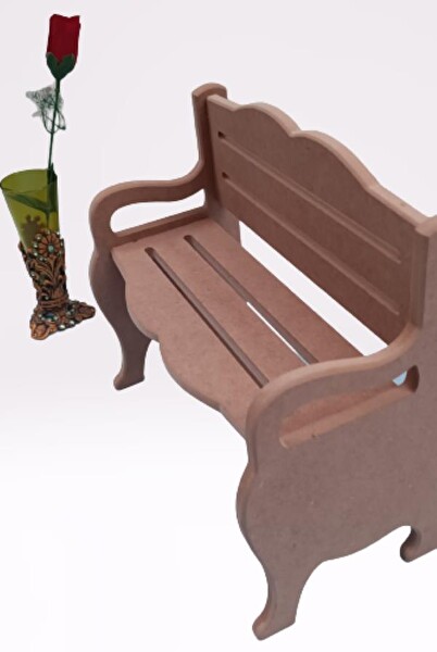 Bengi Ticaret Hobi Erdl 90054 Dekoratif Model Bank Tipi Havluluk Ham Ahşap Mdf El Yapımı