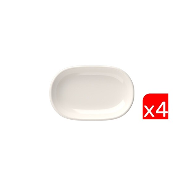 Tabak Evi Porselen Magnus 13.50x8.50x2.50 CM 4'lü Oval Kayık Tabak