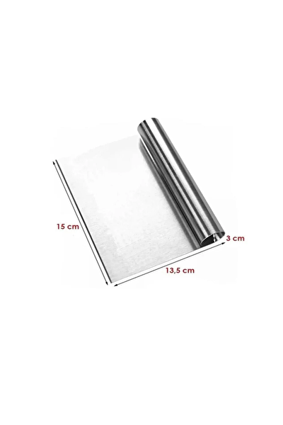 Kitchen Design Lab Beyaz Silikon Ölçülü Çok Amaçlı Hamur Açma Matı 45x65 CM ve Ölçülü Çelik Hamur Kesme Spatulası