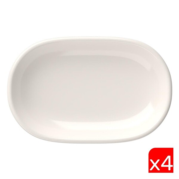 Tabak Evi Porselen Magnus Oval Kayık Tabak 27.50x17.50x3 CM 4'lü