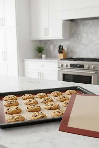 Kitchen Design Lab 1. Sınıf Isıya Dayanıklı Hamur Pişirme Altlığı Ve Ölçülü Mor Hamur Açma Matı 45 x 65 CM