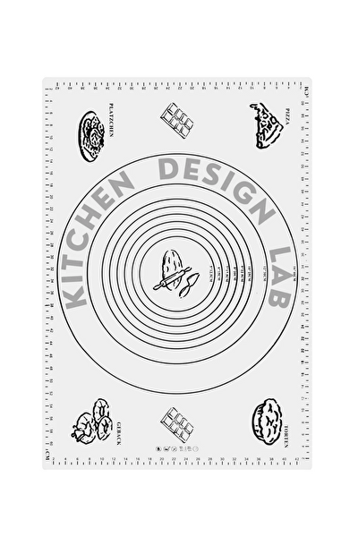 Kitchen Design Lab 2'li Set Beyaz 45x65 CM Silikon Hamur Açma Matı Ve Hamur Şekillendirme Seti 3’lü