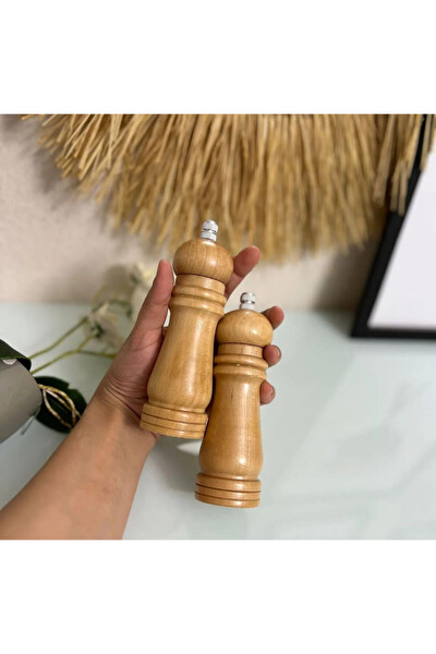 Mithra Life MIT1248 2'li Orta Boy Bambu Gövdeli Ahşap Tuz ve Karabiber Değirmeni Öğütücü