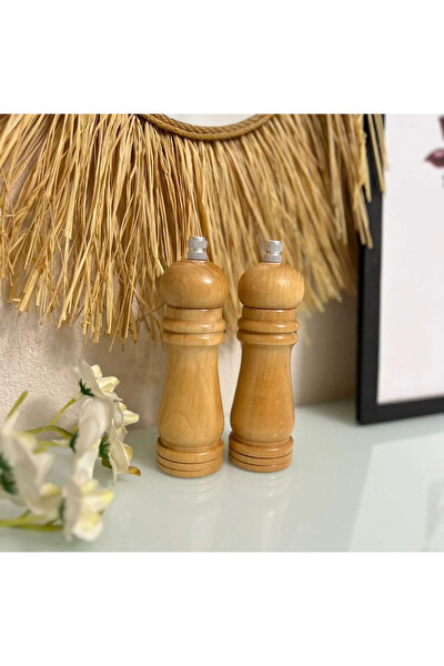 Mithra Life MIT1248 2'li Orta Boy Bambu Gövdeli Ahşap Tuz ve Karabiber Değirmeni Öğütücü