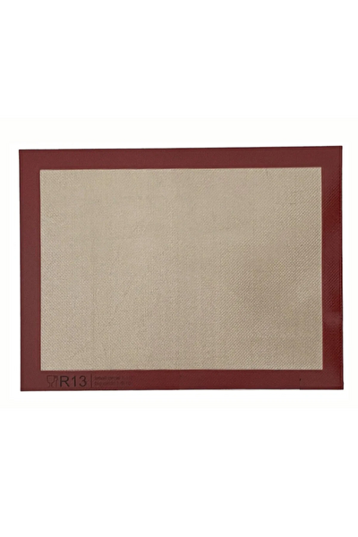 Kitchen Design Lab 1. Sınıf Fırın Pişirme Altlığı Beyaz Ölçülü Hamur Açma Matı 45x65 CM Bambu Saplı Silikon Merdane
