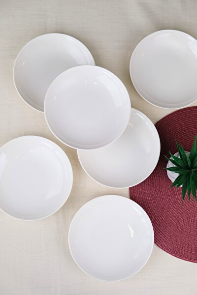 Tabak Evi Porselen Chic 19.50 CM 550 CC 6 'lı Çukur Tabak