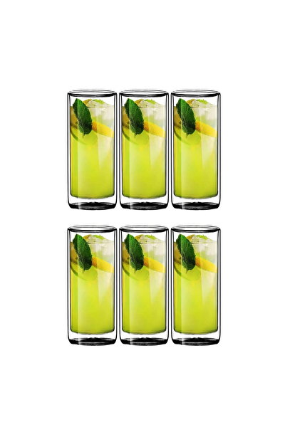 Kitchen Design Lab 2325 Uzun Cam Su Latte Meşrubat Smoothie Bardağı Seti 270 ML 6 Adet