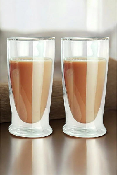 Kitchen Design Lab 2323 Çift Cidarlı Uzun Cam Bardak 350 ML 3 Adet