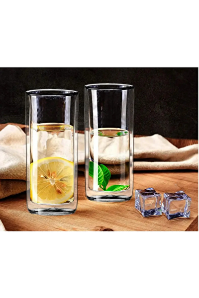 Kitchen Design Lab 2325 Uzun Cam Su Latte Meşrubat Smoothie Bardağı Seti 270 ML 4 Adet