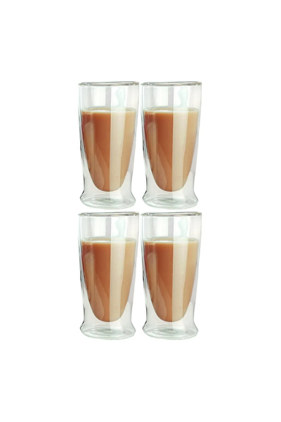 Kitchen Design Lab 2323 Çift Cidarlı Uzun Cam Bardak 350 ML 4 Adet