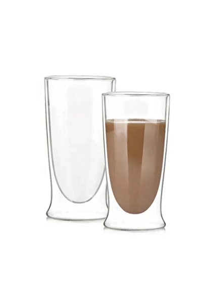 Kitchen Design Lab 2323 Çift Cidarlı Uzun Cam Bardak 350 ML 4 Adet