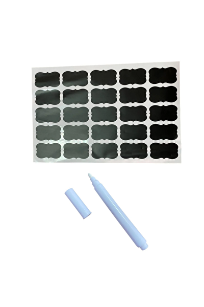 Kitchen Design Lab Mutfak Baharatlık Kavanoz Etiketi ve Kalem Seti 1 Paket 25 Adet Etiketli Sticker