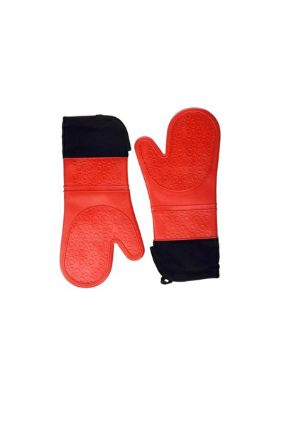 Kitchen Design Lab Yanmaz Yapışmaz Yıkanabilir Pişirme Matı ve Kırmızı Silikon Yanmaz Mutfak Fırın Eldiveni