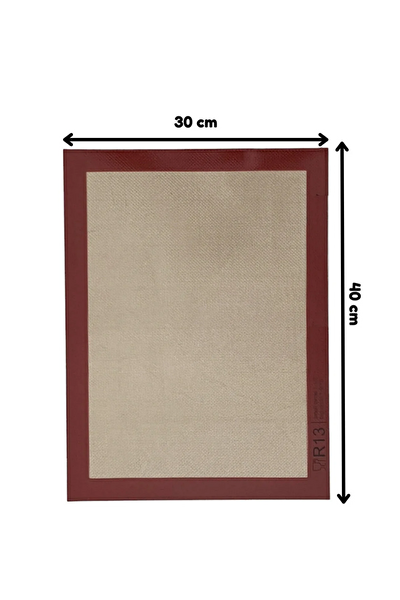 Kitchen Design Lab Yanmaz Yapışmaz Yıkanabilir Pişirme Matı ve Kırmızı Silikon Yanmaz Mutfak Fırın Eldiveni