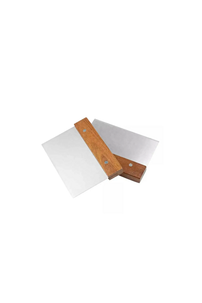 Kitchen Design Lab Siyah 45x65 CM Silikon Hamur Açma Matı ve Paslanmaz Çelik Ahşap Saplı Hamur Kesici Kazıyıcı Spatula