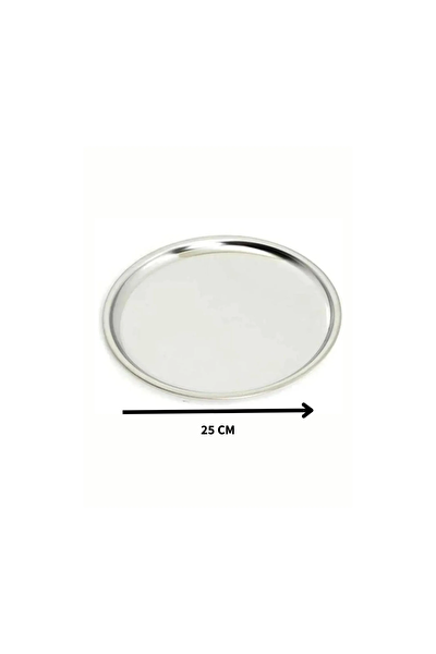 Kitchen Design Lab Paslanmaz Çelik 4 Adet 25 CM Yuvarlak Servis Tabağı