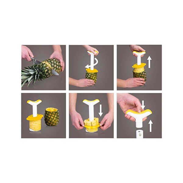 Vacu Vin 4863260 Ananas Dilimleyici Sarı Beyaz
