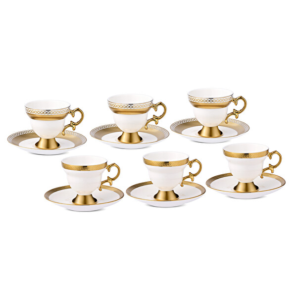 Aryıldız Majesty 12 Parça 6 Kişilik Kahve Fincan Takımı 90 ml