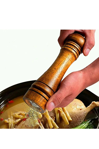 Kitchen Design Lab Bambu Gövdeli Ahşap Baharat Öğütücüsü Büyük Boy 27 CM - 2 Adet