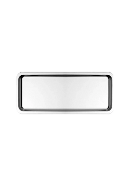 Kitchen Design Lab Paslanmaz Çelik Gümüş Renk Dikdörtgen Metal Sunum Tepsisi 2 Adet