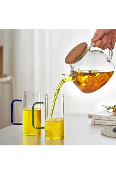 Kitchen Design Lab Yeni Nesil Kare Cam Kulplu Meşrubat Bardağı 350 ML - 3 Adet