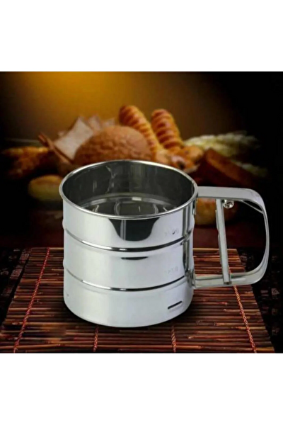 Kitchen Design Lab Beyaz Silikon Ölçülü Çok Amaçlı Hamur Açma Matı 45 CM X 65 CM Ve Çelik Un Eleği