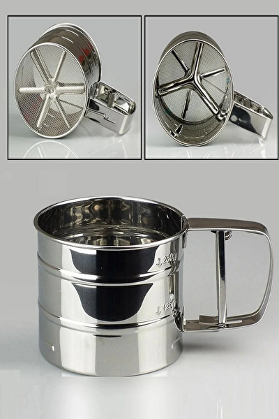 Kitchen Design Lab 45x65 CM Silikon Hamur Açma Matı Çelik Un Eleği Ve Hamur Şekillendirme Seti 3 Lü