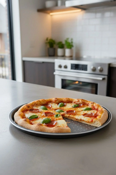 Kitchen Design Lab Büyük Boy Delikli Pizza Tepsisi 36 CM x 2 Adet Çift Başlı Pizza Ruleti ve Çelik Peynir Rendesi