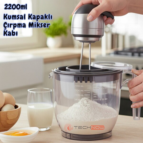 Technow VP-023 2200 ML Kumsal Kapaklı Çırpma Mikser Kabı
