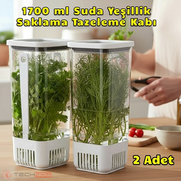Technow VP-007 Suda Yeşillik Saklama Kabı 1.7 LT 2 Adet