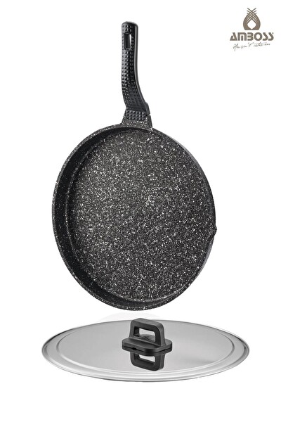 Amboss Döküm Granit Kapaklı Balık Tavası 34 CM