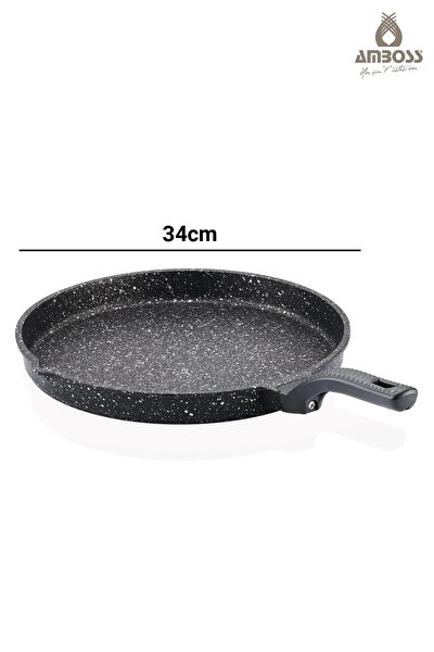 Amboss Döküm Granit Kapaklı Balık Tavası 34 CM