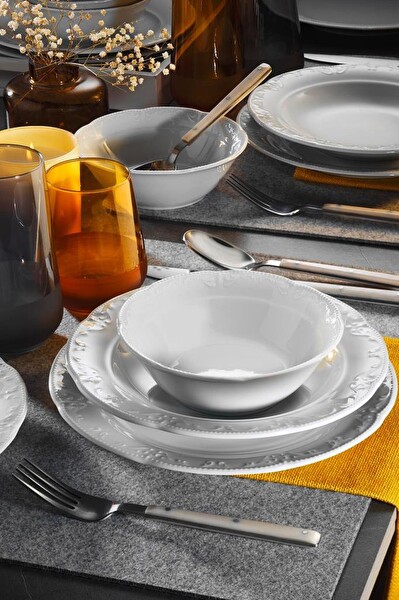 Kütahya Porselen Caprice 18 Parça 6 Kişilik Yemek Takımı