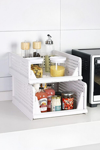 Mithra Life 6’lı Kayar Raf Organizer Beyaz Dolap İçi Kıyafet Aksesuar Düzenleyici MIT1262