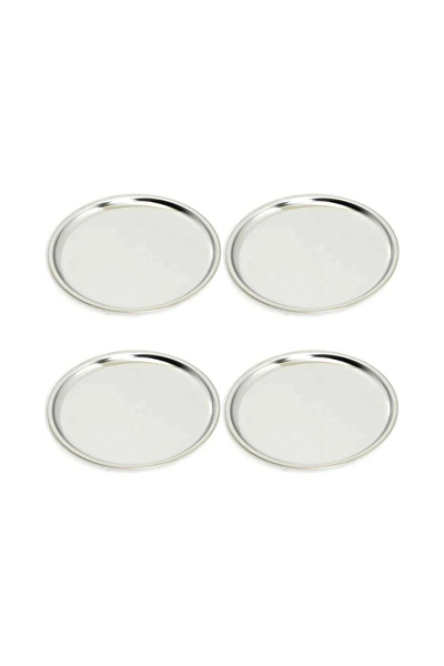 Kitchen Design Lab Paslanmaz Çelik 4 21 CM Yuvarlak Servis Tabağı 4 Adet