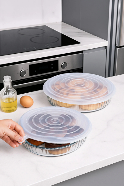 Kitchen Design Lab Silikon 2 Boy Yuvarlak Borcam Kapağı 2'li