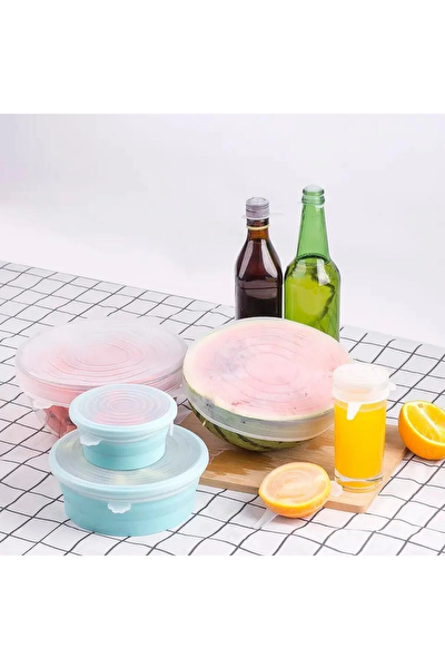 Kitchen Design Lab Esnek Silikon 6'lı Gıda Saklama Kapağı
