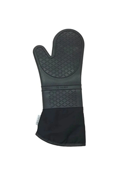 Kitchen Design Lab 45x65 CM Silikon Hamur Açma Matı Ve Gri Silikon Yanmaz Mutfak Fırın Eldiveni 2'li Set Gri