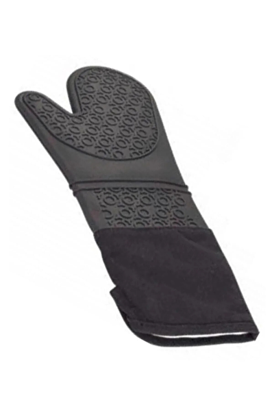 Kitchen Design Lab 45x65 CM Silikon Hamur Açma Matı Ve Gri Silikon Yanmaz Mutfak Fırın Eldiveni 2'li Set Gri